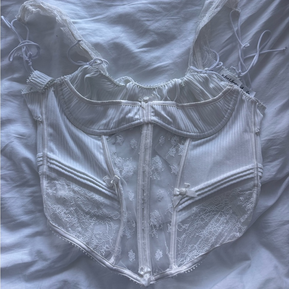 Elegant White Lace Corset Top